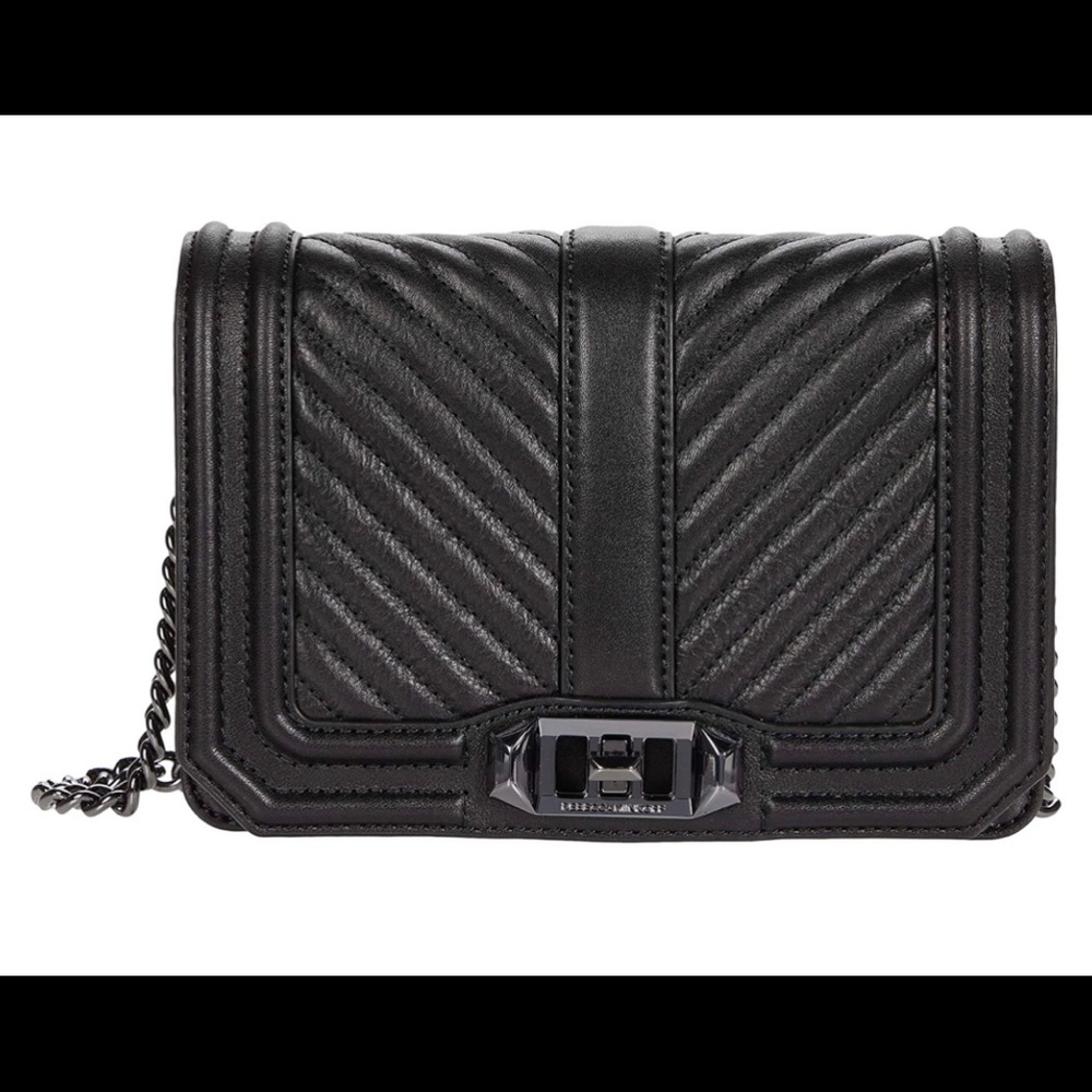 Rebecca Minkoff Black Chevron Quilted Crossbody